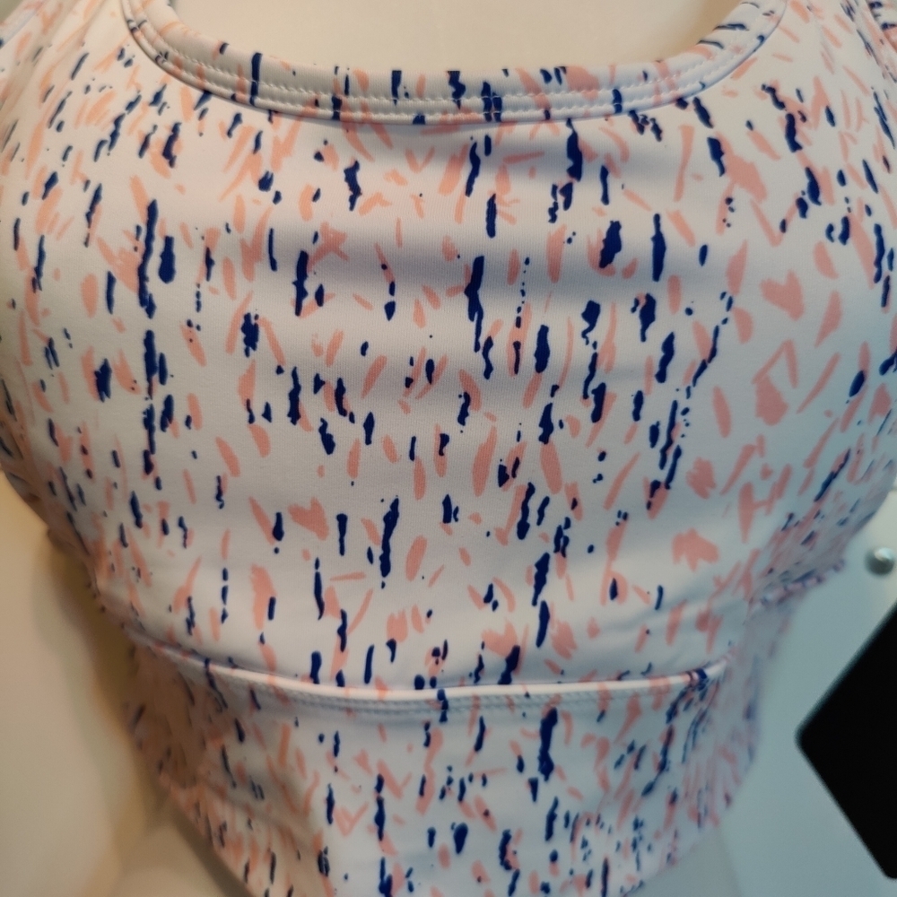 Multi Dot Open Back Sports Bra Top | Strappy Back Activewear | Padded Athleisure - Picture 6 of 7